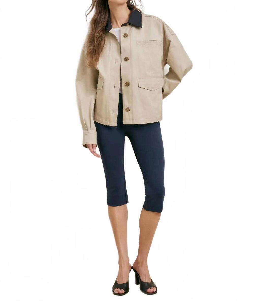 NEW FAVORITE DAUGHTER carla workwear-inspired jacket in desert khaki multi